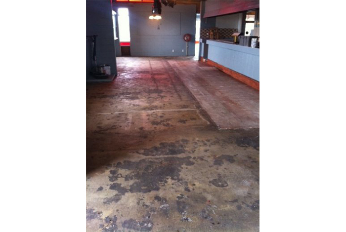 Old worn distressed concrete floor