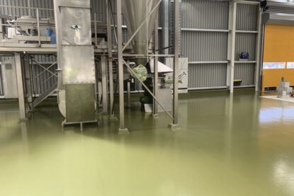 Green Epoxy Floor NZ Grinders Tauranga