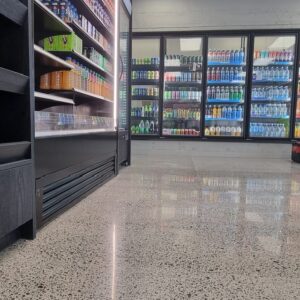 Industrial polished concrete floor service station Tauranga NZ Grinders Challenge Tauriko