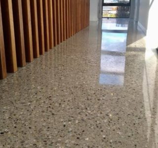 Hallway polished concrete floor Tauranga NZ Grinders