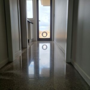 Hallway polished concrete floor Tauranga NZ Grinders