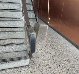 Polished concrete floor and stairs queenstown NZ Grinders