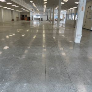 Concrete floor at Bunnings Te Aro Wellington u pstairs with lines marked ready for shaving