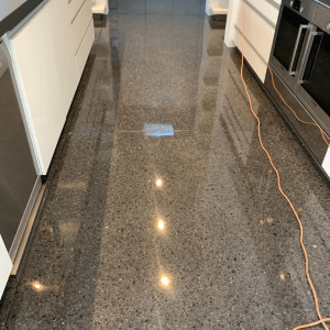 Polished concrete kitchen floor