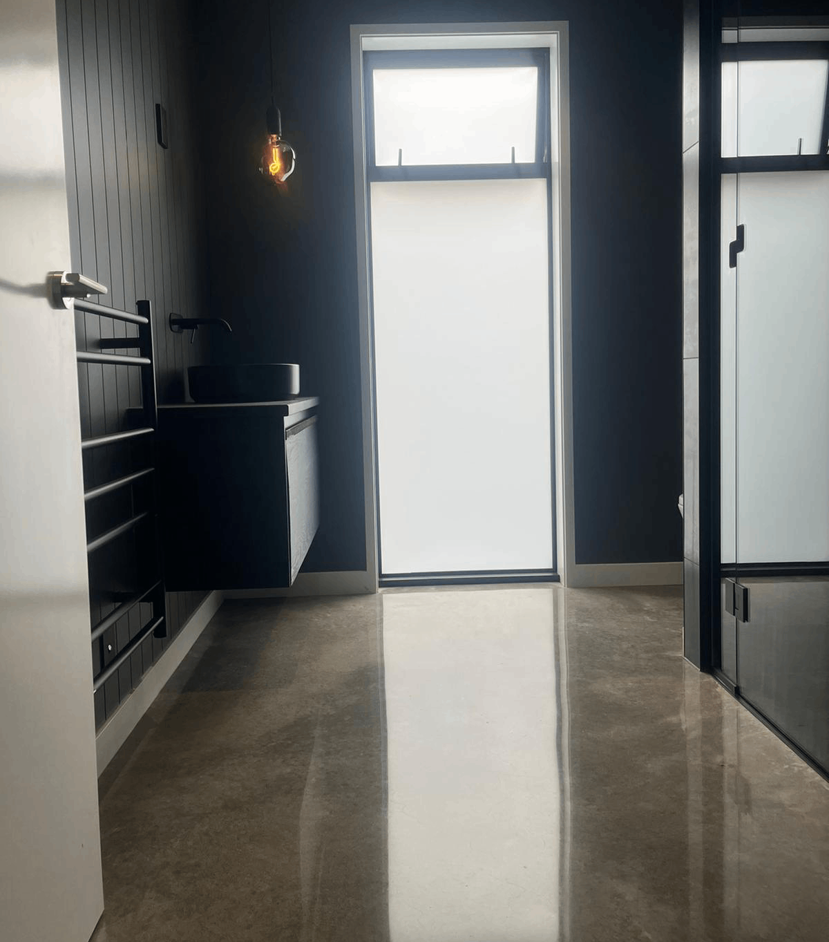 bathroom floor marble beach house polished concrete