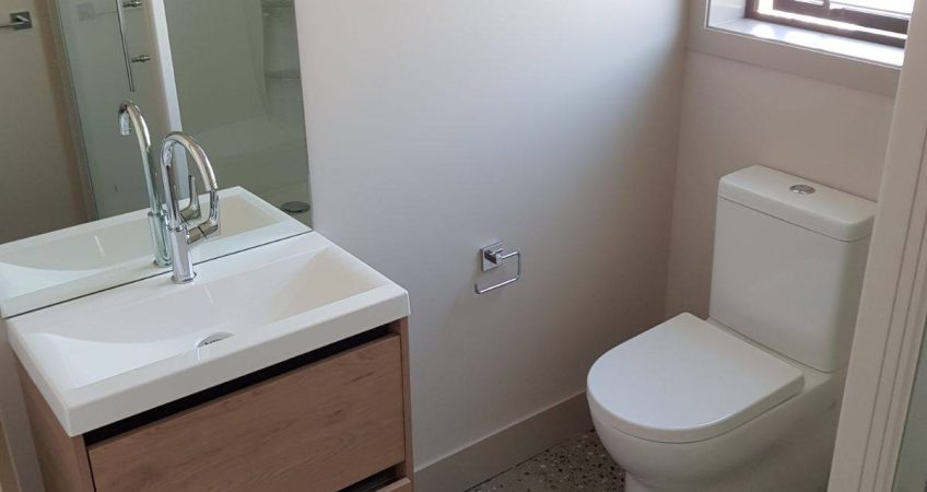 Bathroom polished concrete NZ Grinders Tauranga