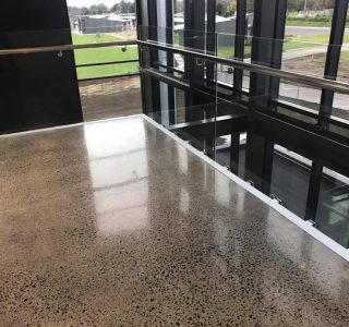 Industrial polished concrete floor Tauranga mezzanine