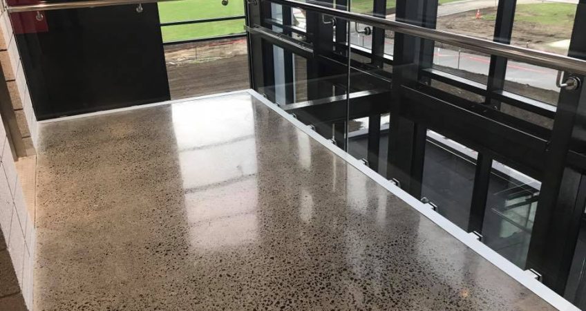 Industrial polished concrete floor Tauranga mezzanine