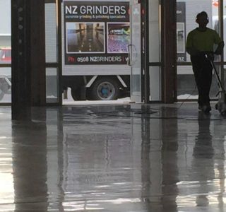 Shiny finish marble floor NZ Grinders Tauranga Industrial