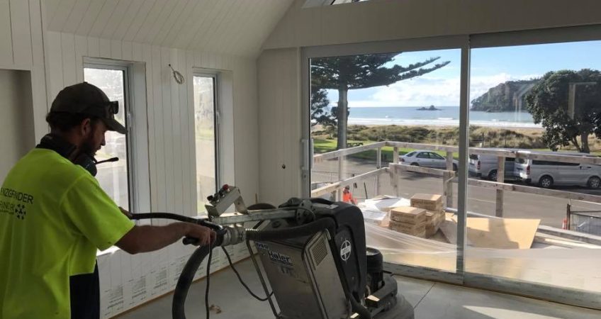 Polished Concrete Floor Full stone exposure Tauranga NZ Concrete Grinders residential NZ Concrete Grinders