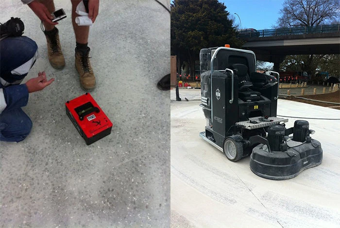 Remote control concrete grinding