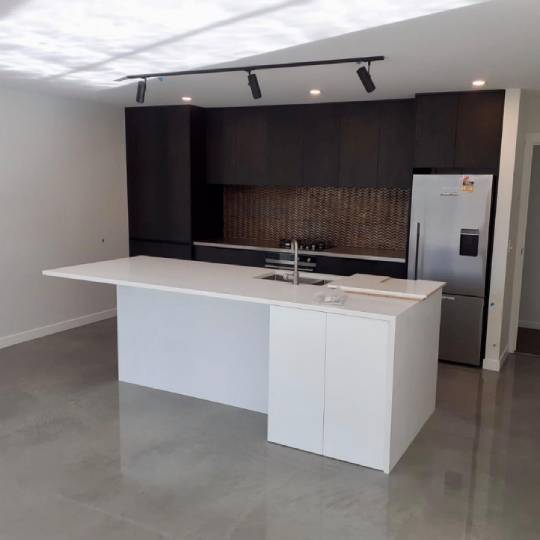 Marble Exposure polished concrete NZ Grinders Warehouse Tauranga Kitchen