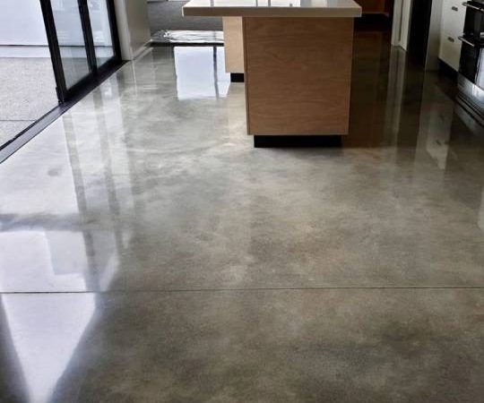 Marble Exposure polished concrete NZ Grinders Warehouse Wellington Kitchen