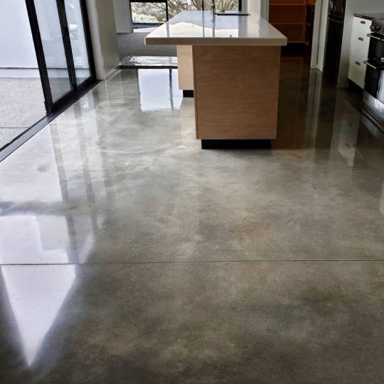 Marble Exposure polished concrete NZ Grinders Warehouse Wellington Kitchen