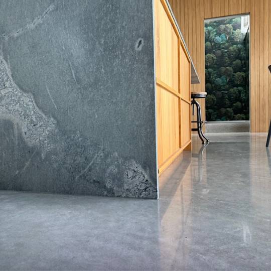 Marble Exposure polished concrete NZ Grinders Warehouse Tauranga residential floor