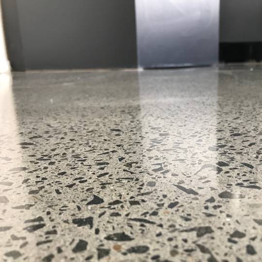 Moderate Medium Stone Exposure Polished Concrete Floor