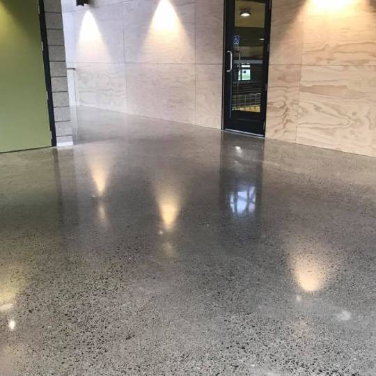 Moderate Medium stone exposure NZ Grinders polished concrete Tauranga