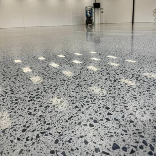 Moderate Medium Stone Exposure Polished Concrete Floor