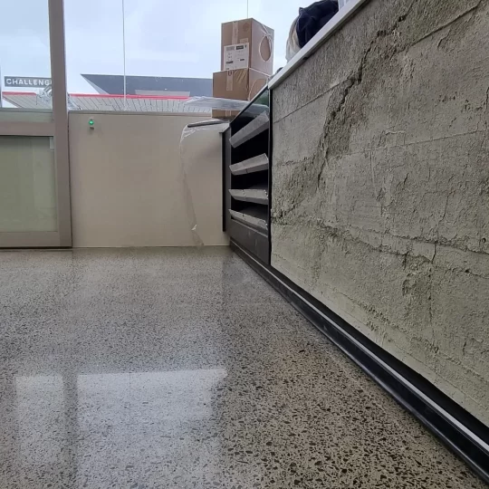 Full stone exposure aggregate floor NZ Grinders Tauranga Queenstown