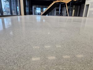 Damaged concrete floor after