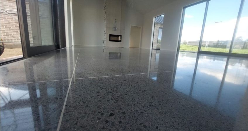 Fireplace polished concrete NZ Grinders Taupo